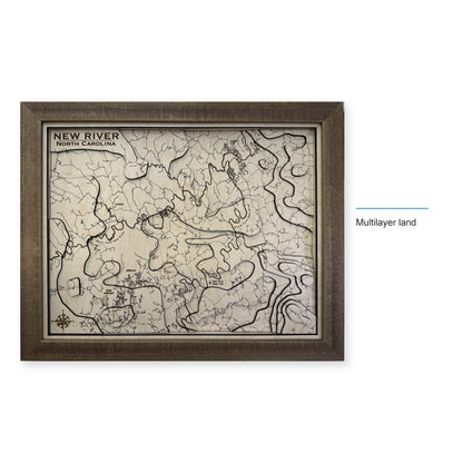 New River North Carolina Topographic Wood Map — style-labeled photo [MC20261007 q0993 e0588b4d35b9]