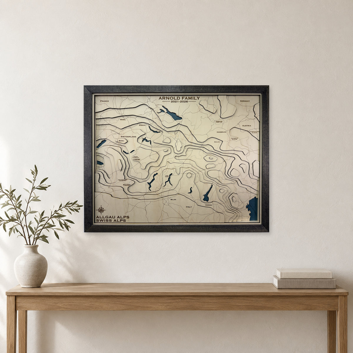 Allgau Alps and Swiss Alps Topographic Wood Map — room mockup [MC20261007 q1003 4ae8fc8ca30c]