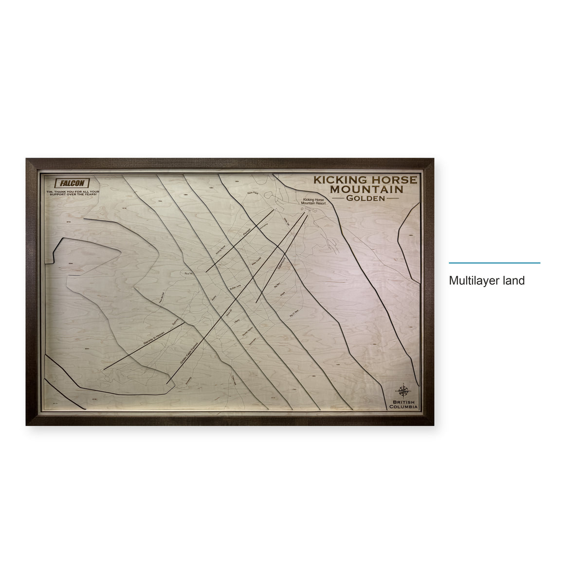 Kicking Horse Mountain British Columbia Topographic Wood Map — style-labeled photo [MC20261007 q1042 8b554612fba9]