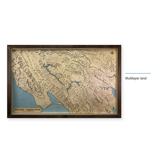 Mount Tamalpais California Topographic Wood Map — style-labeled photo [MC20261007 q1057 f281c6fd6726]