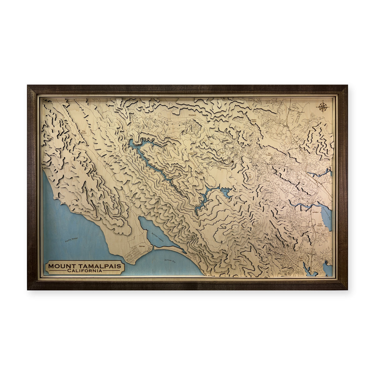 Mount Tamalpais California Topographic Wood Map — plain-background photo [MC20261007 q1057 00b830819cc1]