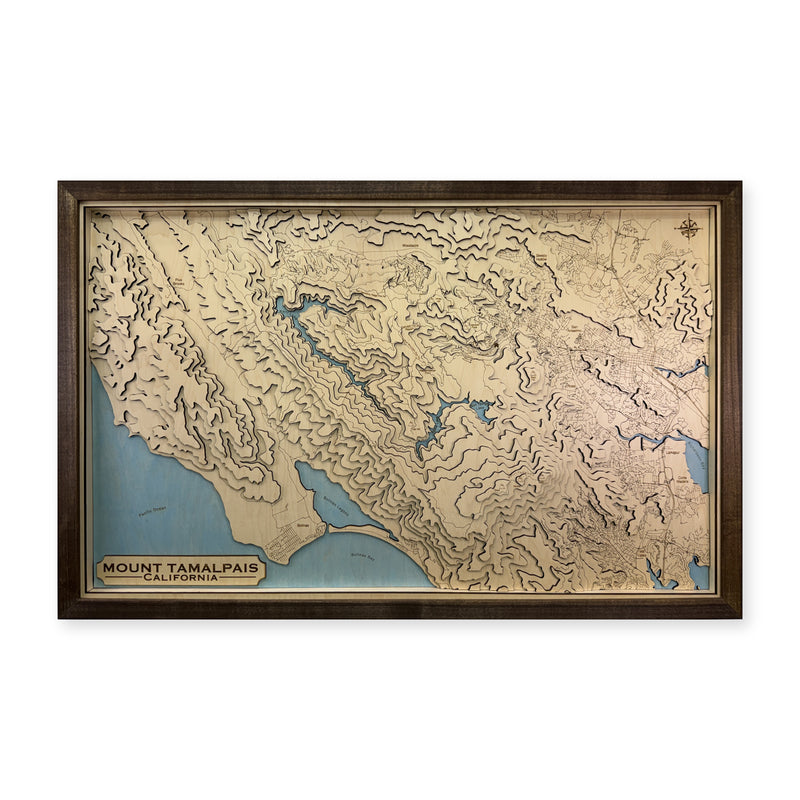 Mount Tamalpais California Topographic Wood Map — plain-background photo [MC20261007 q1057 00b830819cc1]