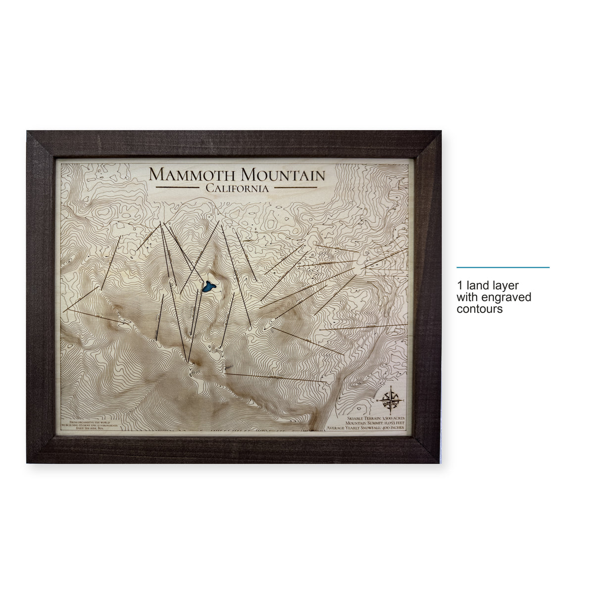 Mammoth Mountain California Topographic Wood Map — style-labeled photo [MC20261007 q1127 ec1cb475d902]