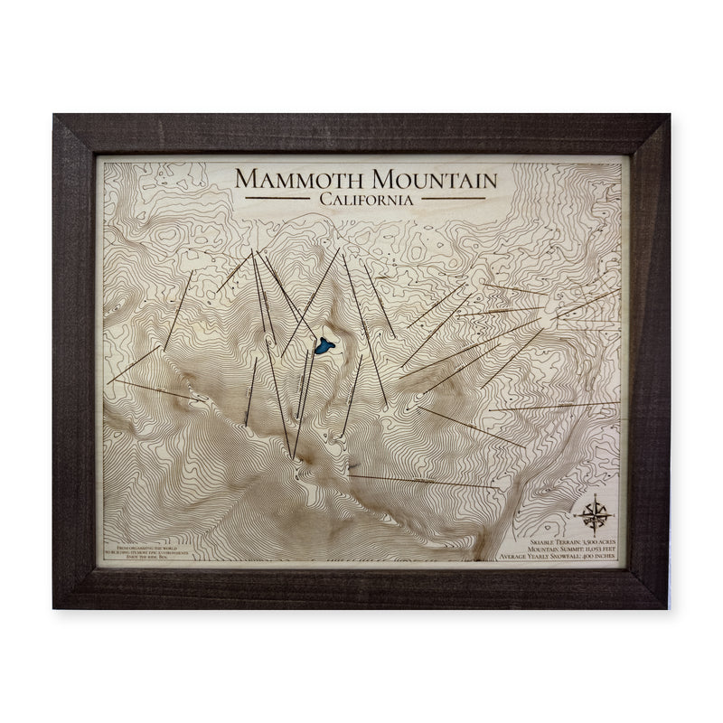 Mammoth Mountain California Topographic Wood Map — plain-background photo [MC20261007 q1127 f6071e32d1fb]