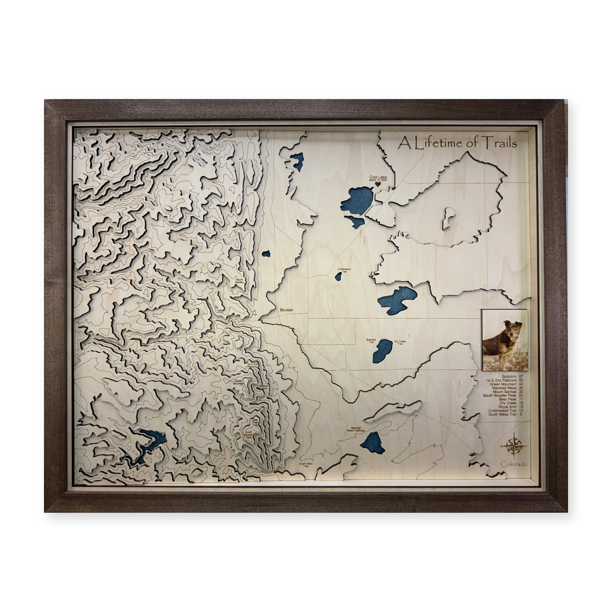 Boulder Colorado Topographic Multilayer Wood Map — plain-background photo [MC20261007 q1301 754e310a014c]
