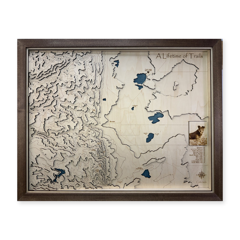 Boulder Colorado Topographic Multilayer Wood Map — plain-background photo [MC20261007 q1301 754e310a014c]