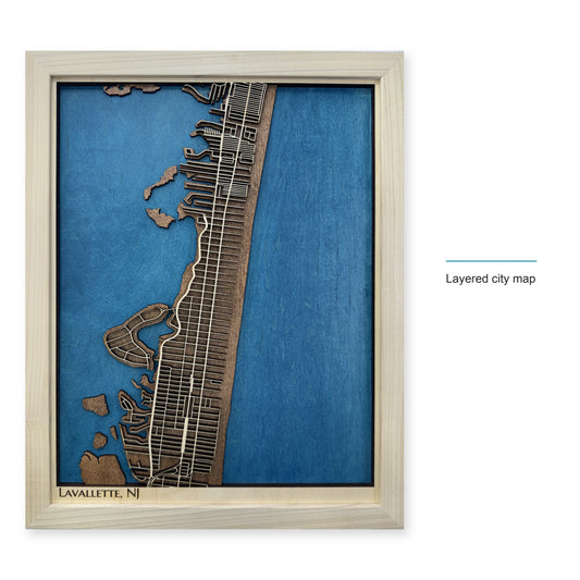 Lavallette New Jersey Wood City Map — style-labeled photo [MC20261007 q1543 fdd343481ad4]