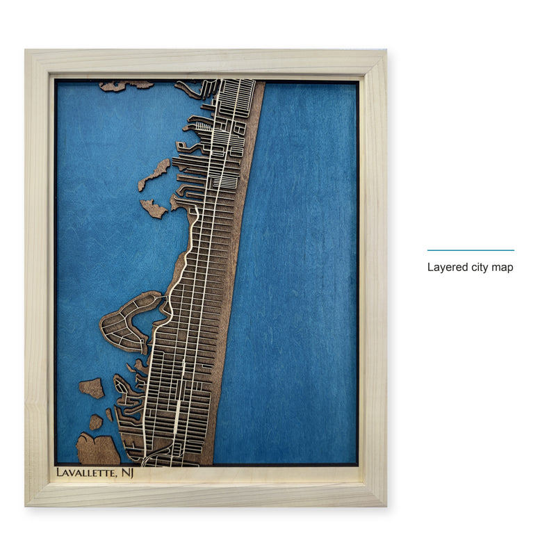 Lavallette New Jersey Wood City Map — style-labeled photo [MC20261007 q1543 fdd343481ad4]