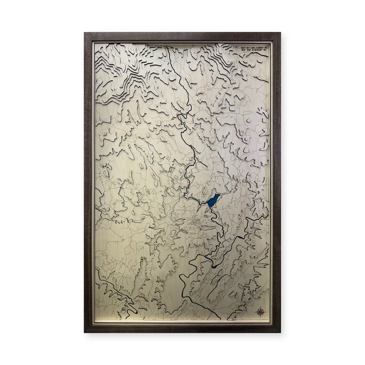 Dahlonega Georgia Topographic Multilayer Wood Map — plain-background photo [MC20261007 q1680 43e86e71d41b]
