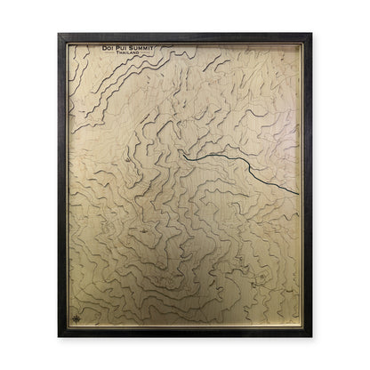 Doi Pui Summit Thailand Topographic Wood Map — plain-background photo [MC20261007 q1702 bbef858f6ffc]