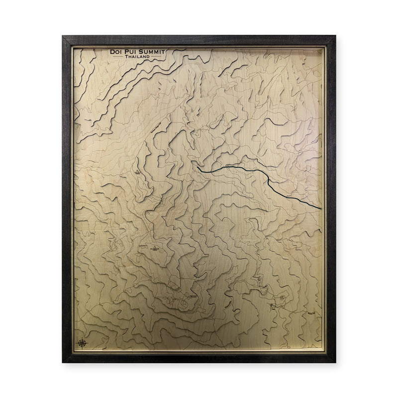 Doi Pui Summit Thailand Topographic Wood Map — plain-background photo [MC20261007 q1702 bbef858f6ffc]