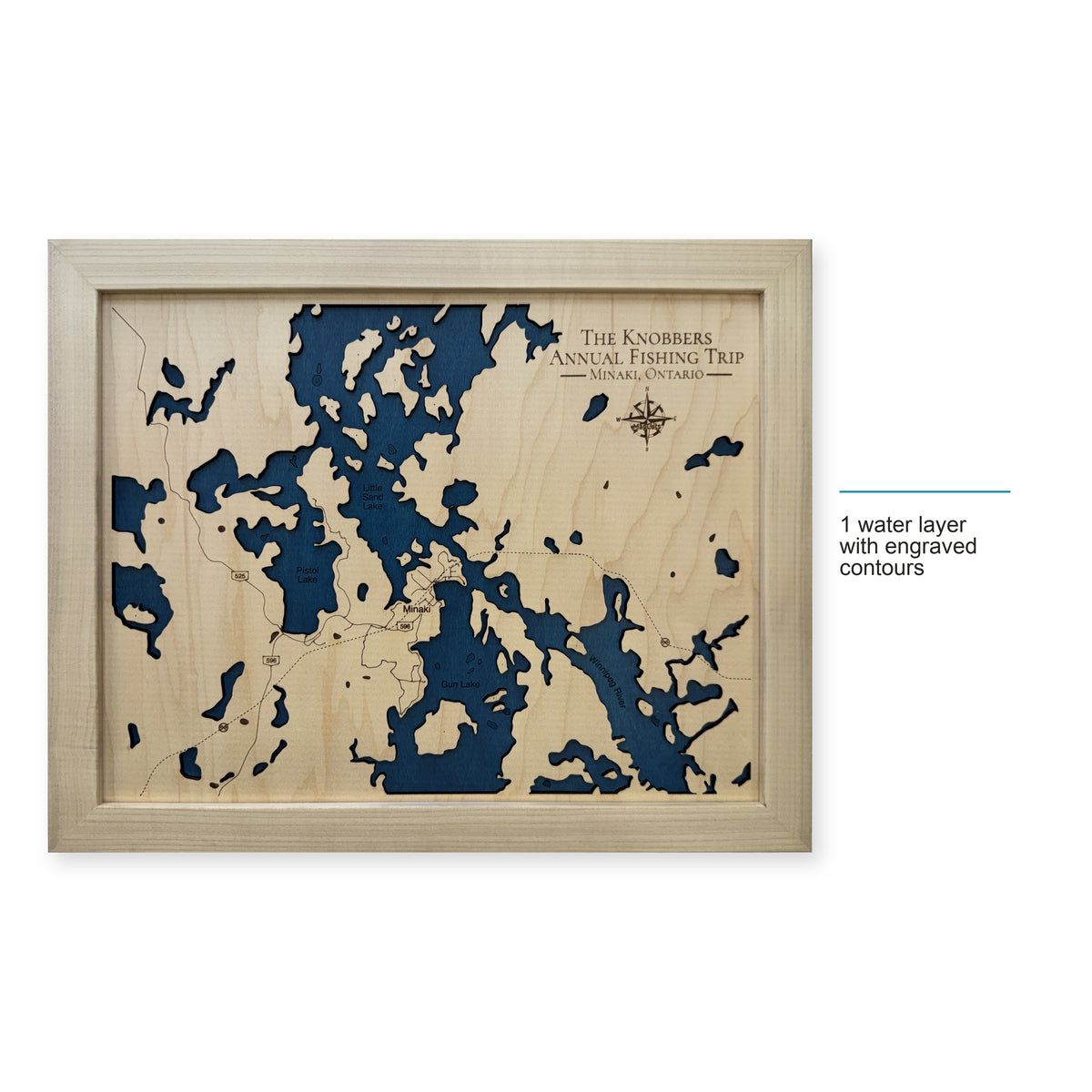Minaki Ontario Wood Map — style-labeled photo [MC20261007 q2100 9dfeb22f1a4b]