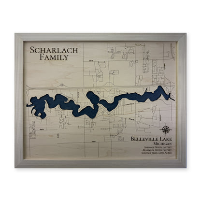 Belleville Lake Michigan Wood Map — plain-background photo [MC20261007 q2176 9c5030130474]