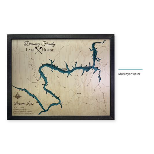 Leesville Lake Virginia Multilayer Wood Map — style-labeled photo [MC20261007 q2275 5c3a49d52761]