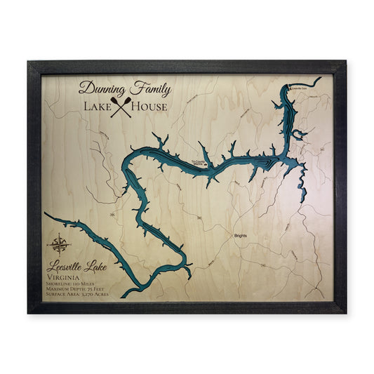Leesville Lake Virginia Multilayer Wood Map — plain-background photo [MC20261007 q2275 bebb0cdddad2]