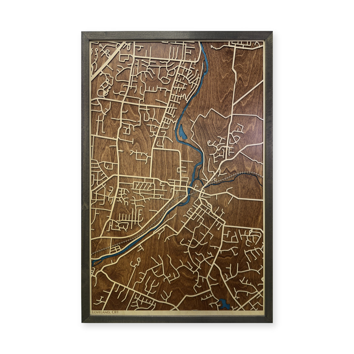 Loveland Ohio Wood City Map — plain-background photo [MC20261007 q2313 4e55d1aeaaef]