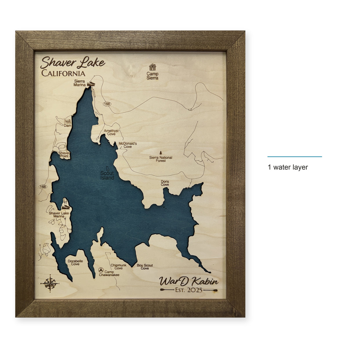 Shaver Lake California Wood Map — style-labeled photo [MC20261007 q2322 cddd16955998]