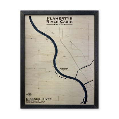 Missouri River Nebraska and Iowa Multilayer Wood Map — plain-background photo [MC20261007 q2325 b2305195c020]