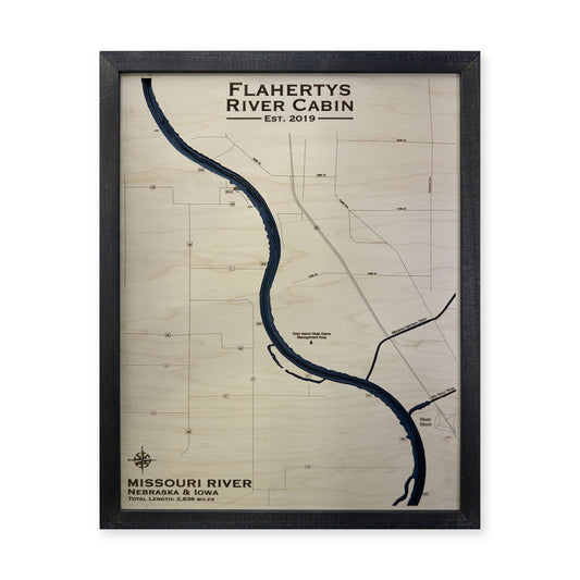 Missouri River Nebraska and Iowa Multilayer Wood Map — plain-background photo [MC20261007 q2325 b2305195c020]