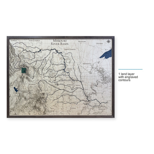Missouri River Basin Topographic Wood Map — style-labeled photo [MC20261007 q2346 75310bbf79e5]