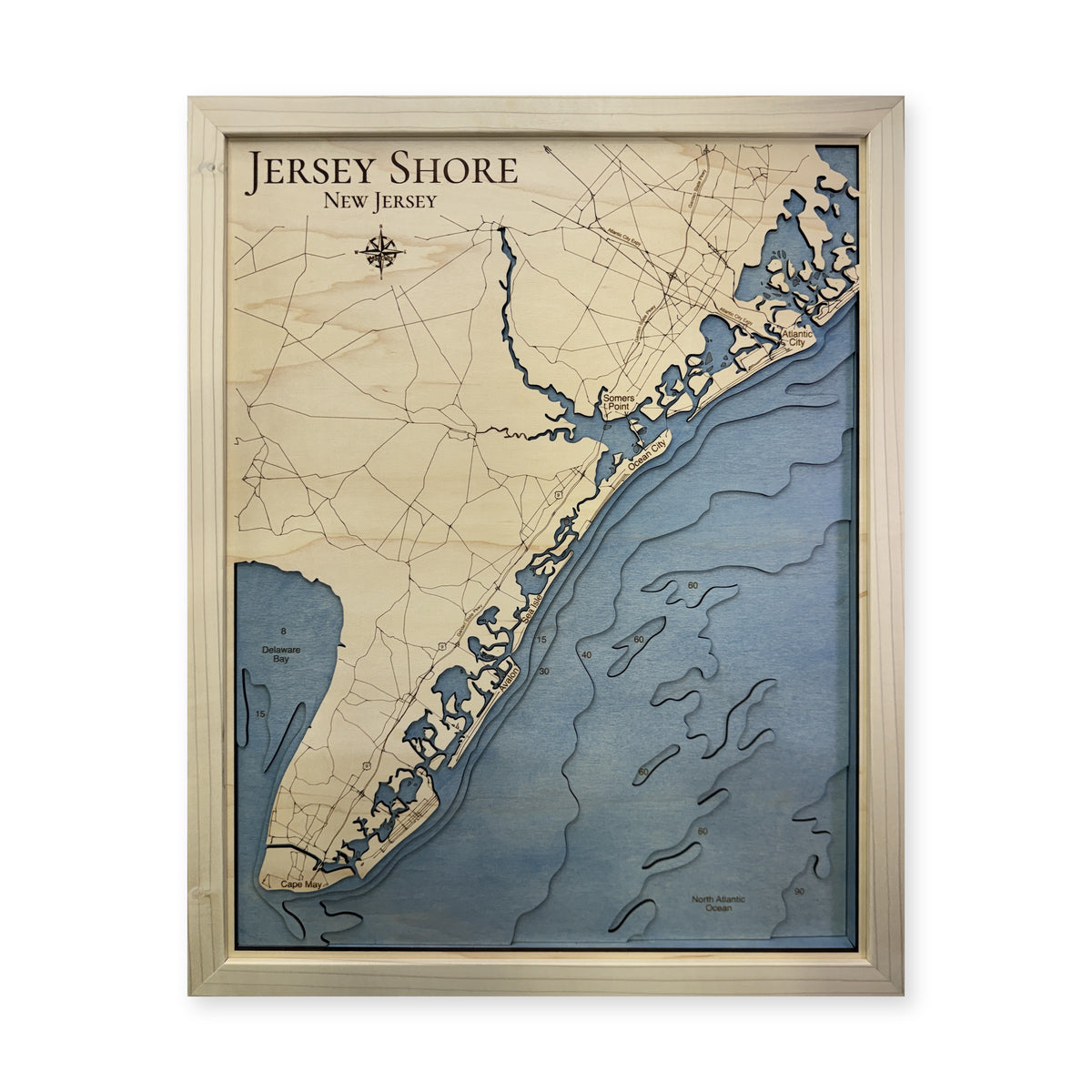 Jersey Shore New Jersey Multilayer Wood Map — plain-background photo [MC20261007 q2460 354244a7a64f]