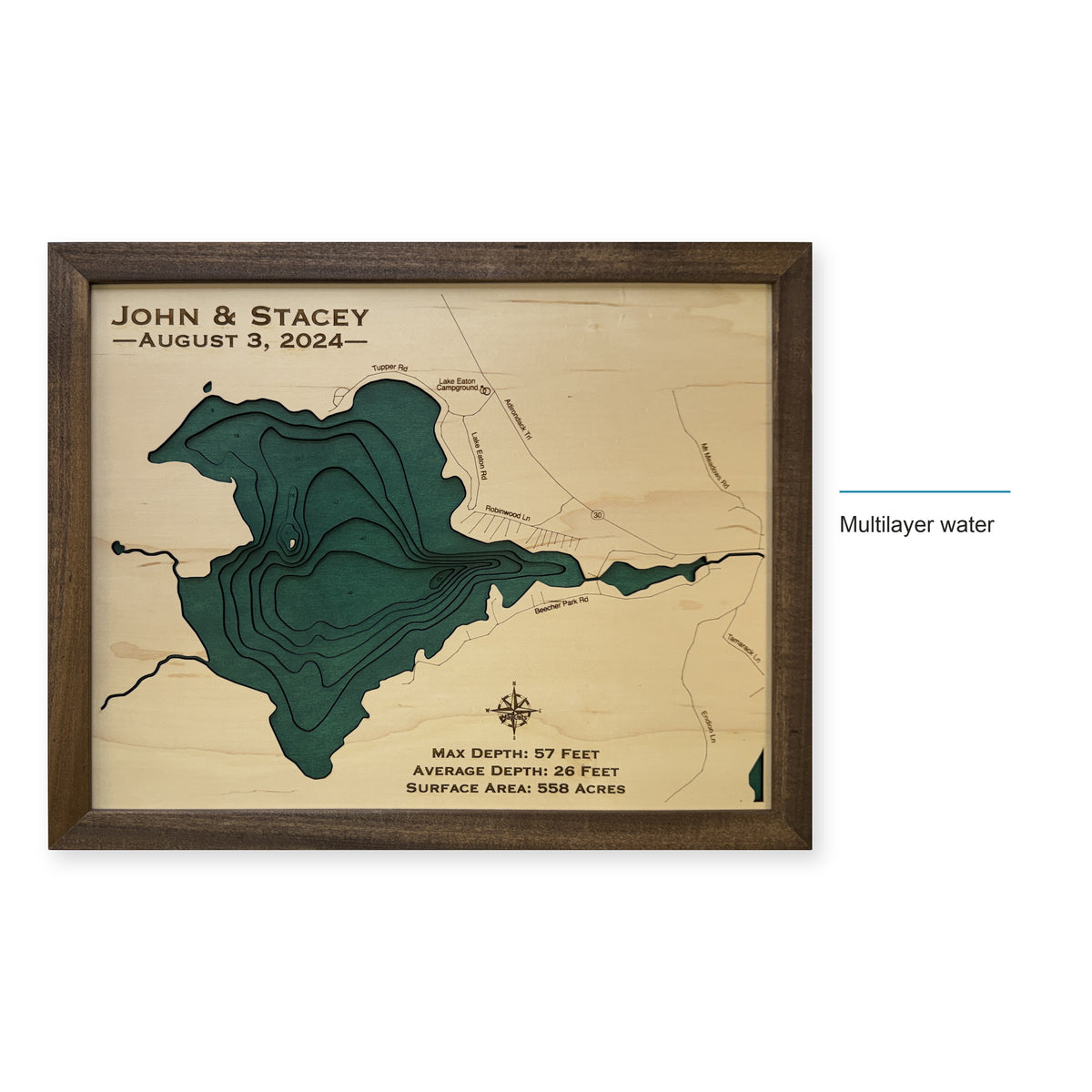 Lake Eaton New York Multilayer Wood Map — style-labeled photo [MC20261007 q2520 0b5322a60621]