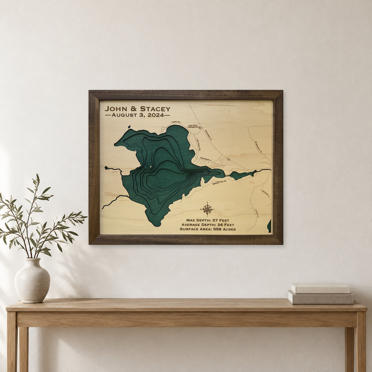 Lake Eaton New York Multilayer Wood Map — room mockup [MC20261007 q2520 fdd53a05b5b0]