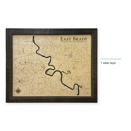East Brady Pennsylvania Wood Map — style-labeled photo [MC20261007 q2563 19bc60d3d38a]