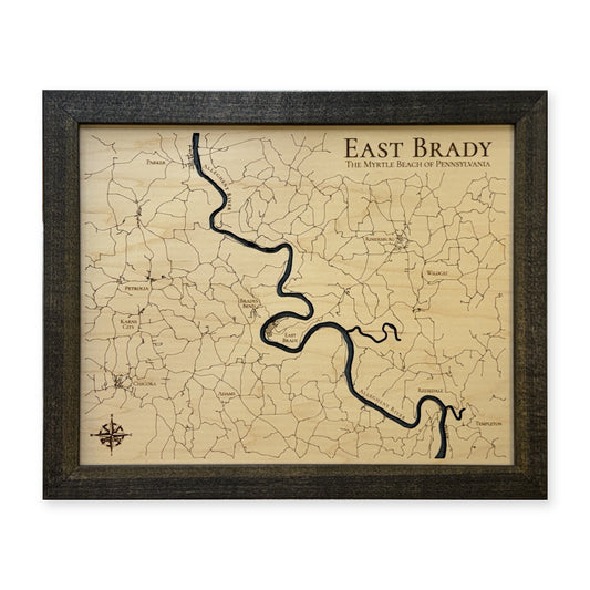 East Brady Pennsylvania Wood Map — plain-background photo [MC20261007 q2563 b596f2c85d10]