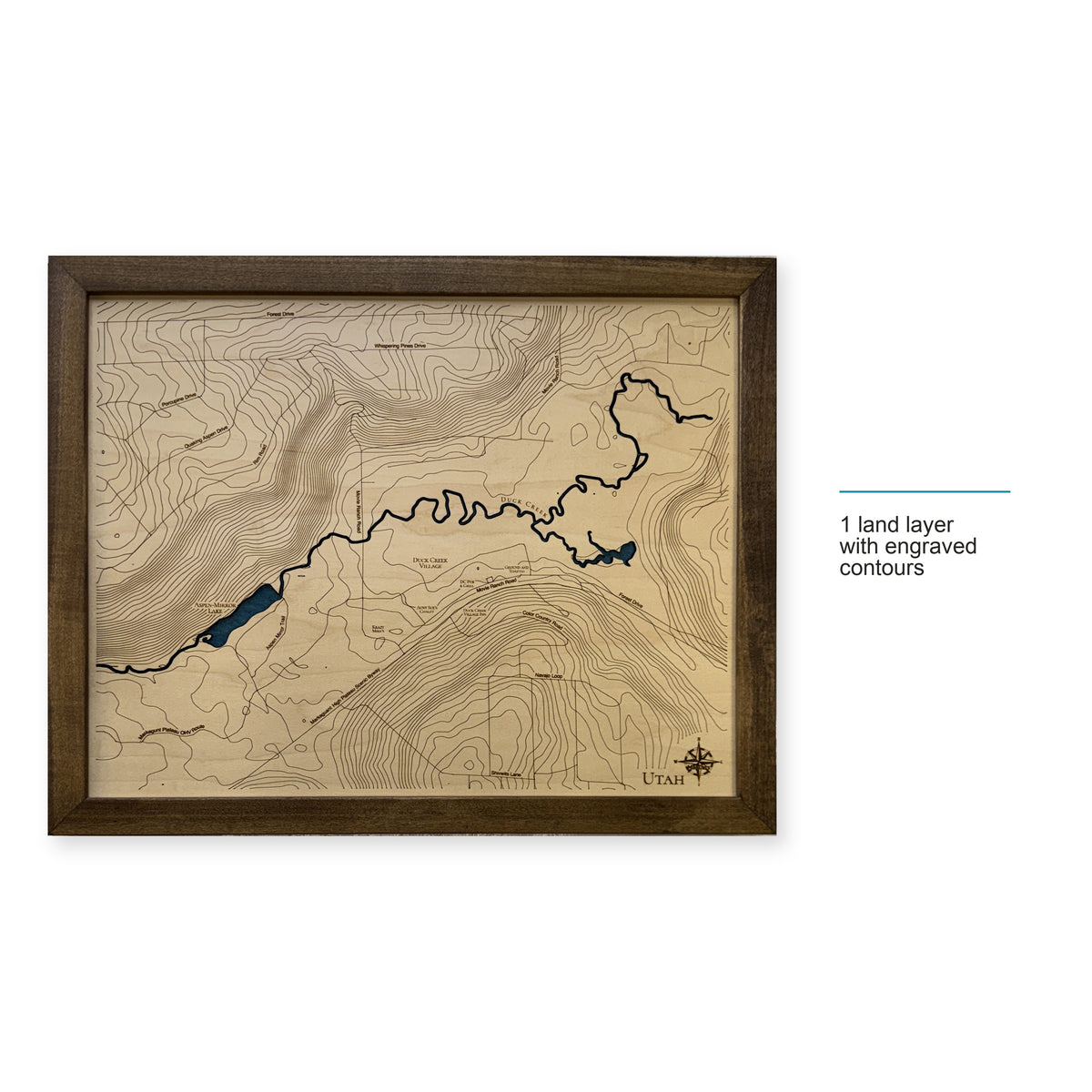 Duck Creek Village Utah Topographic Wood Map — style-labeled photo [MC20261007 q2607 c63f0ca29120]