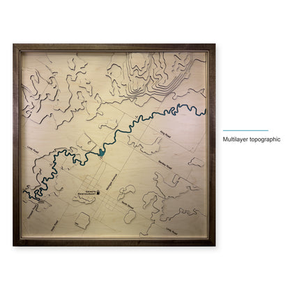 Betsie River Northern Michigan Topographic Multilayer Wood Map — style-labeled photo [MC20261007 q2690 d57d83c92bfb]
