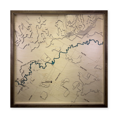 Betsie River Northern Michigan Topographic Multilayer Wood Map — plain-background photo [MC20261007 q2690 25755c86f8af]
