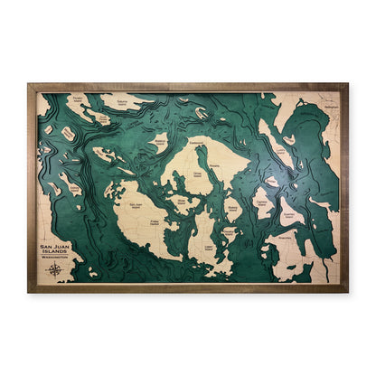 San Juan Islands Washington Multilayer Wood Map — plain-background photo [MC20261007 q2771 7ca29a4f10e7]