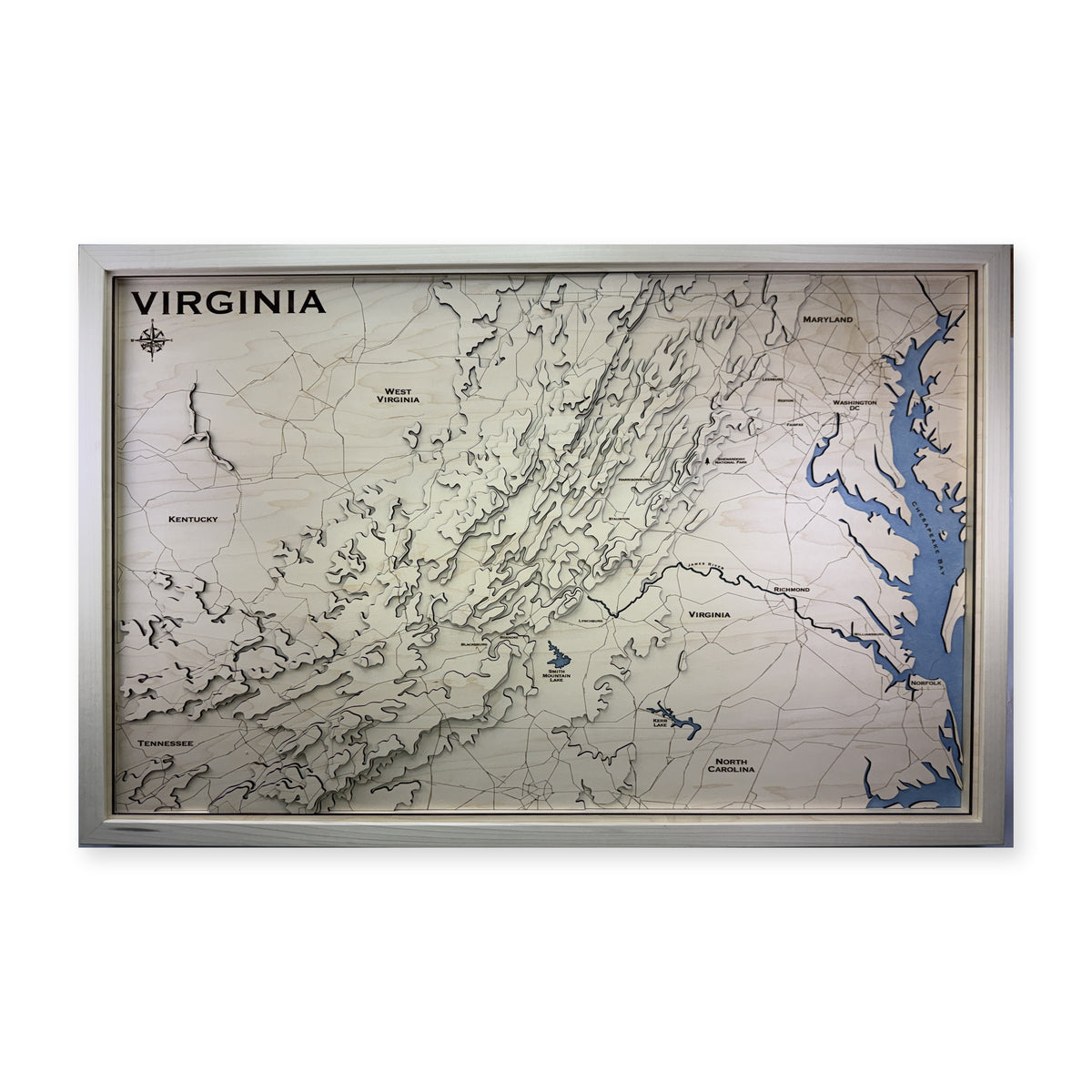 Virginia Topographic Multilayer Wood Map — plain-background photo [MC20261007 q2803 adeedf447d7a]