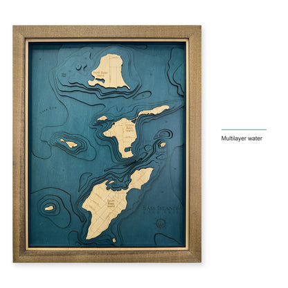 Bass Islands Lake Erie Multilayer Wood Map — style-labeled photo [MC20261007 q2807 ca667841851b]