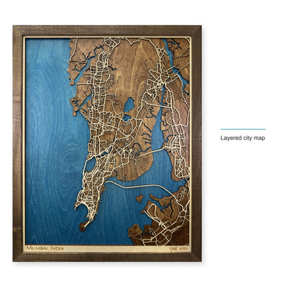 Mumbai India Wood City Map — style-labeled photo [MC20261007 q2832 28e3d661f109]