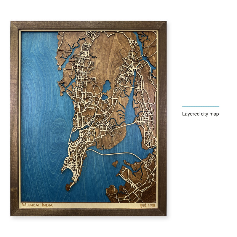 Mumbai India Wood City Map — style-labeled photo [MC20261007 q2832 28e3d661f109]