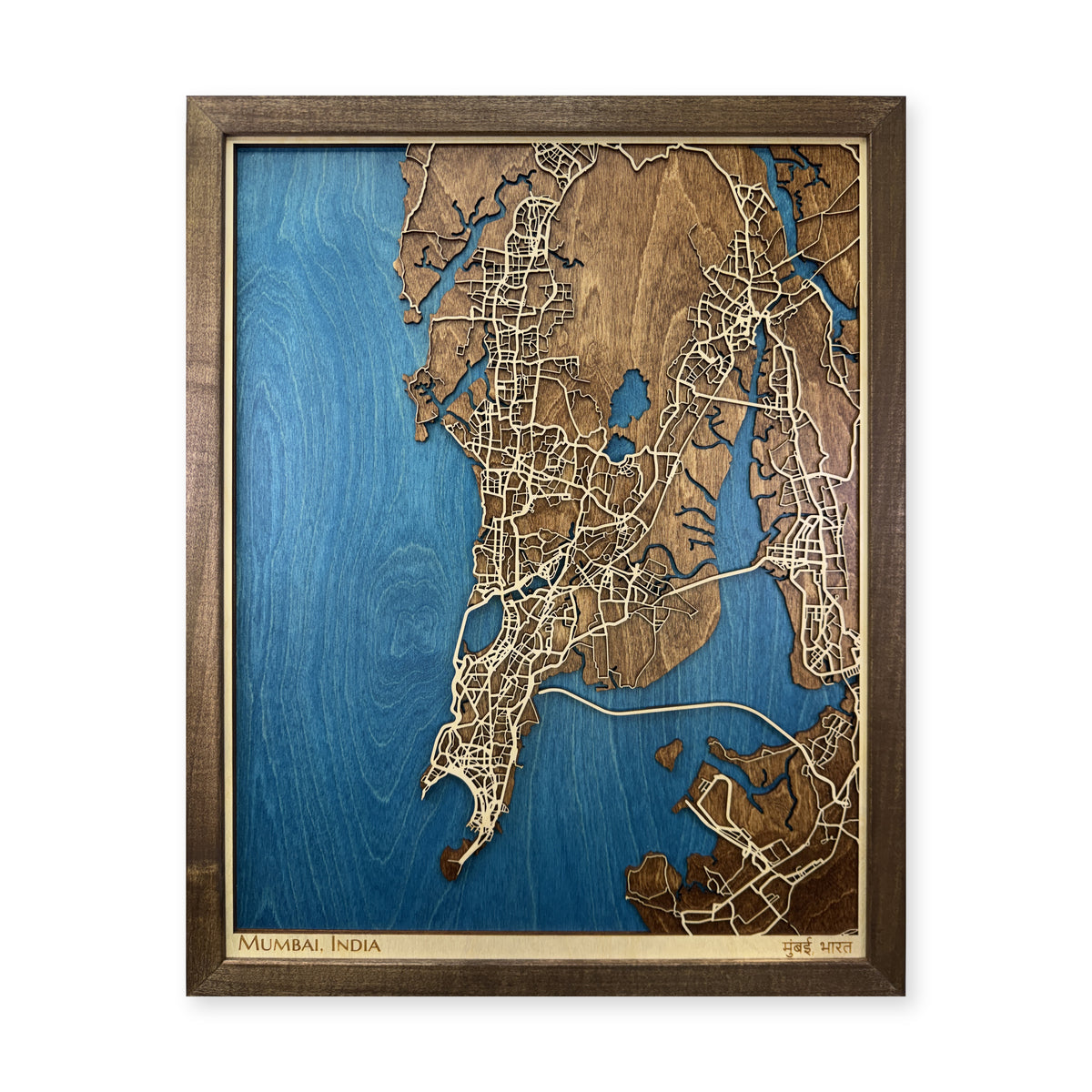 Mumbai India Wood City Map — plain-background photo [MC20261007 q2832 8614da62d2b8]