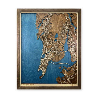 Mumbai India Wood City Map — plain-background photo [MC20261007 q2832 8614da62d2b8]