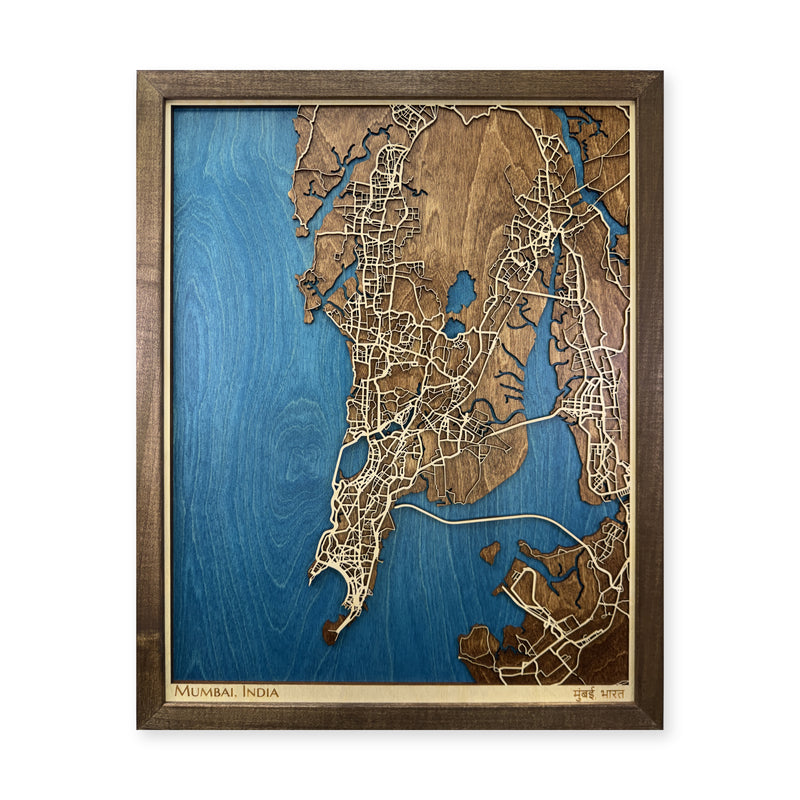 Mumbai India Wood City Map — plain-background photo [MC20261007 q2832 8614da62d2b8]