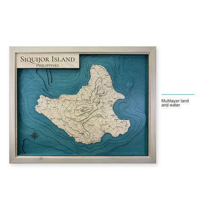 Siquijor Island Philippines Topographic Wood Map — style-labeled photo [MC20261007 q2849 849008c795ae]