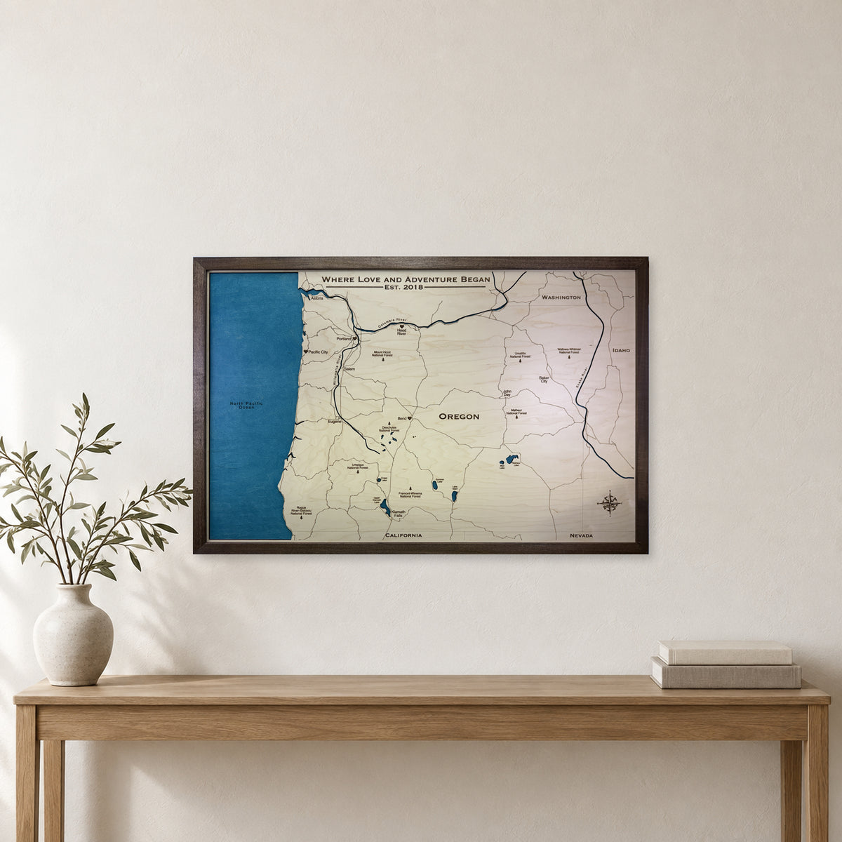Oregon State Wood Map — room mockup [MC20261007 q3017 02331cc435ef]