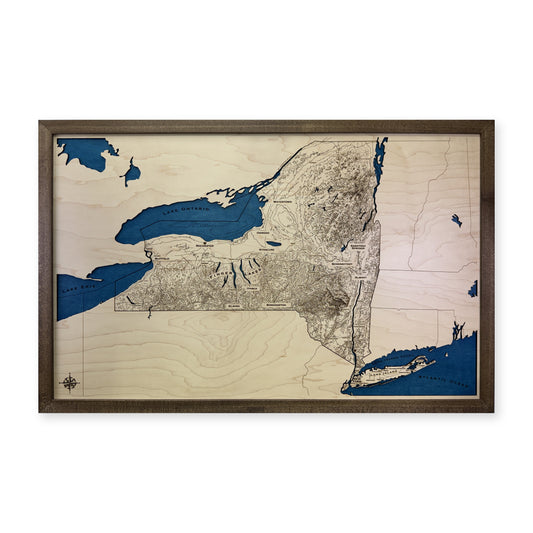 New York State Topographic Wood Map — plain-background photo [MC20261007 q3034 111a3aa16d21]