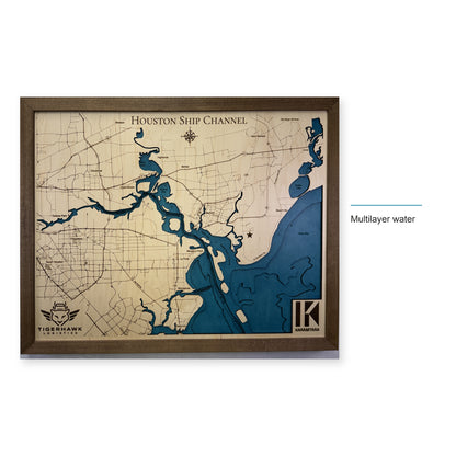 Houston Ship Channel Texas Multilayer Wood Map — style-labeled photo [MC20261007 q3117 d689483d5bbf]