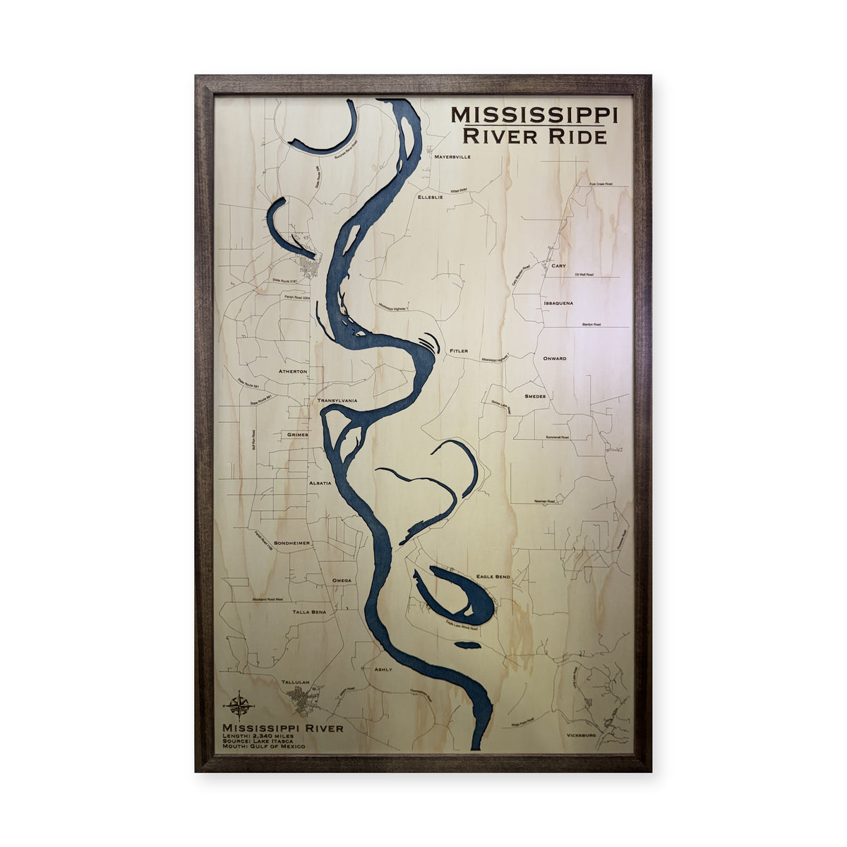 Mississippi River Vicksburg Region Wood Map — plain-background photo [MC20261007 q3260 68a420479477]