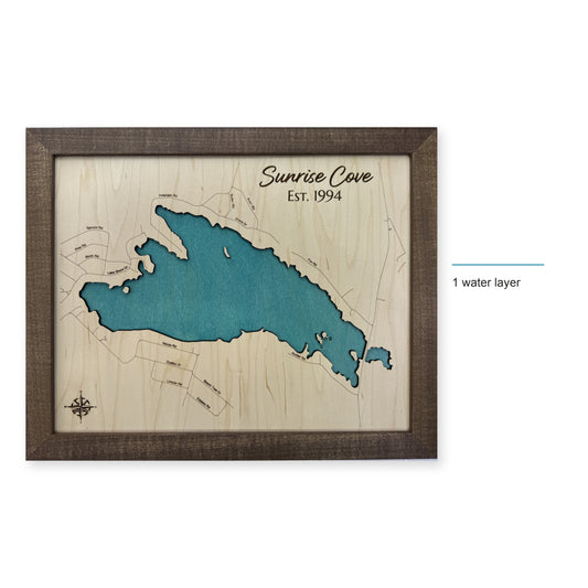 Sunrise Lake New Hampshire Wood Map — style-labeled photo [MC20261007 q3547 9d431c5d24bb]