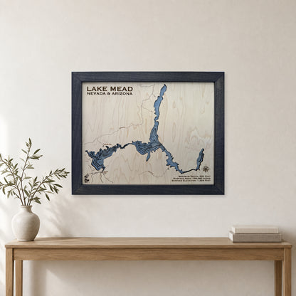 Lake Mead Nevada and Arizona Wood Map — room mockup [MC20261007 q3571 0cc52a57066e]