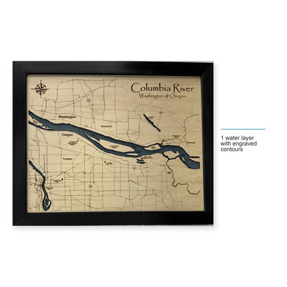 Columbia River Portland and Vancouver Wood Map — style-labeled photo [MC20261007 q3735 3c02dccc4530]