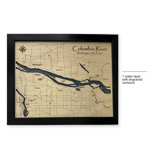 Columbia River Portland and Vancouver Wood Map — style-labeled photo [MC20261007 q3735 3c02dccc4530]