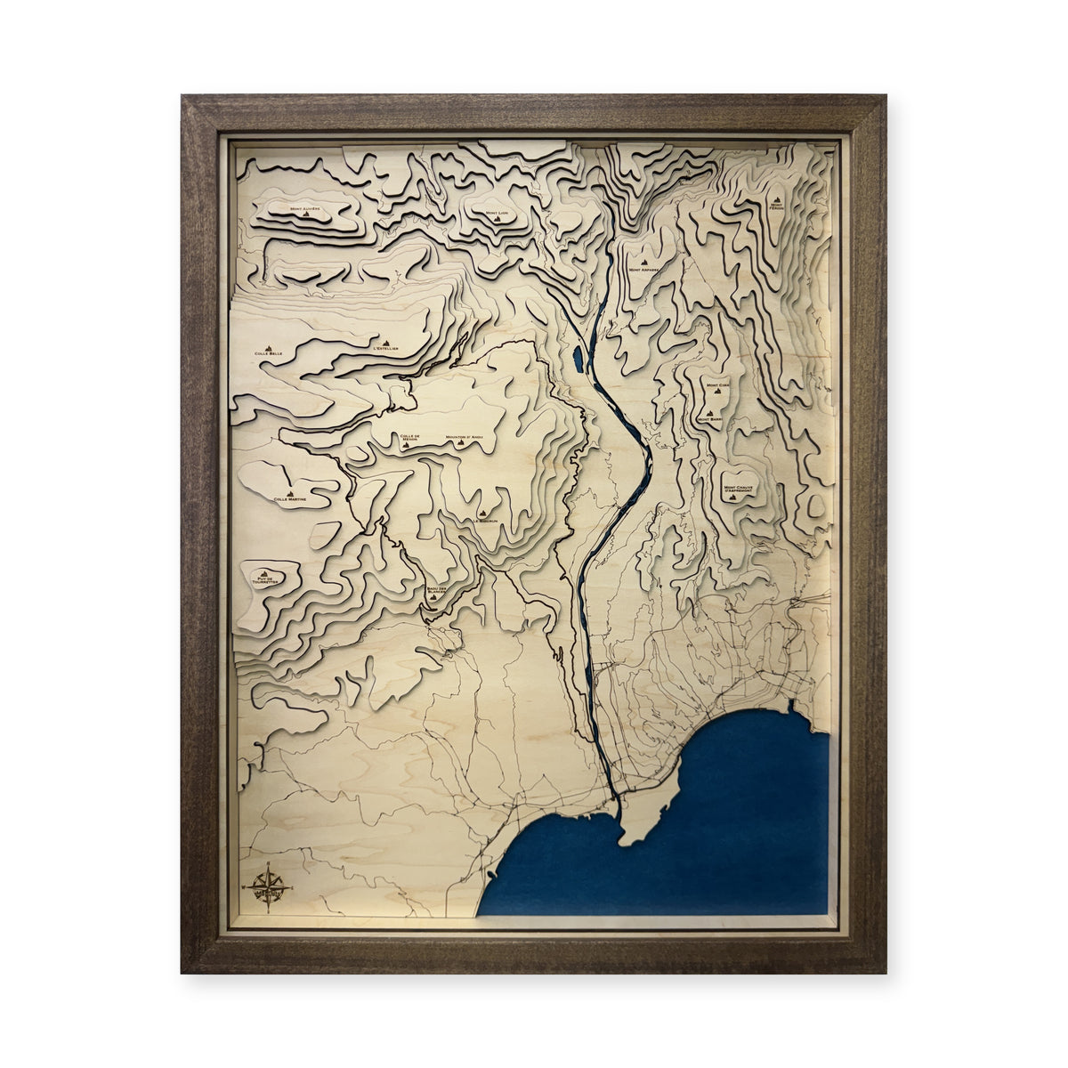 Nice and Var Valley France Topographic Wood Map — plain-background photo [MC20261007 q3827 a1c94c2f546f]
